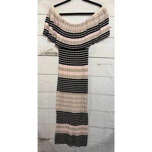 Free People Size MED‎ Off The Shoulder Stripped Sweater Dress